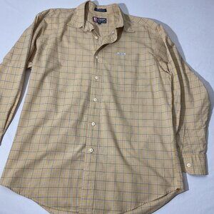Chaps Ralph Lauren Mens Yellow Plaid Button-Down Long Sleeve Shirt M